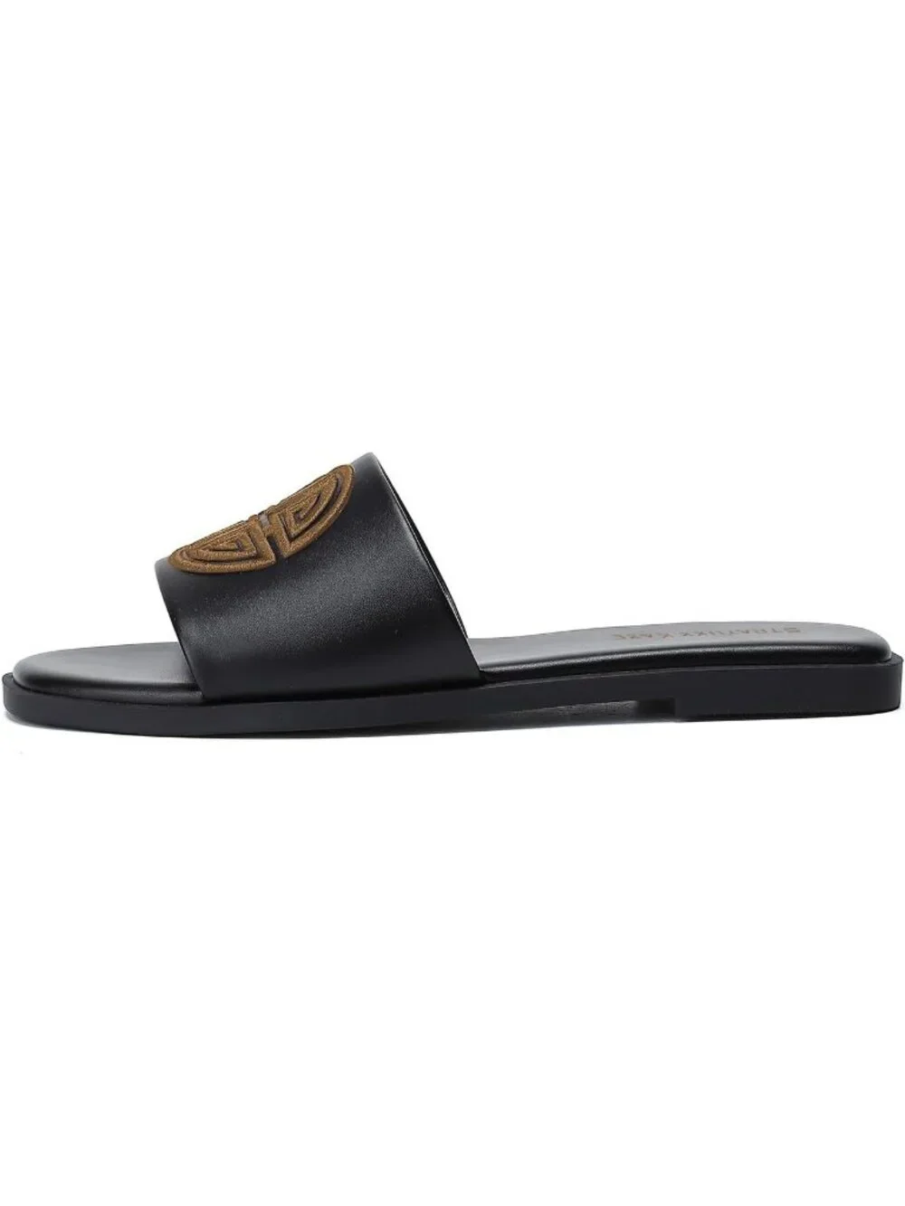 Women's Black Brown Foam Comfy Slide Flat Cute Leather Beach Dress Summer Shoes